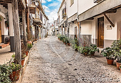 Streets of the Jewish Quarter of Guadalupe Extremadura-Spain Stock Photo