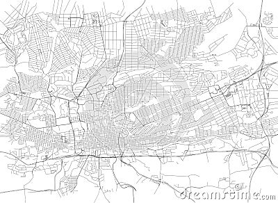 Streets of Johannesburg, city map, South Africa Vector Illustration