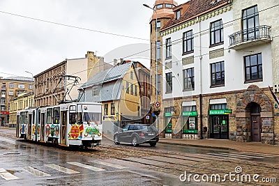 Streets of Liepaja, Latvia Editorial Stock Photo