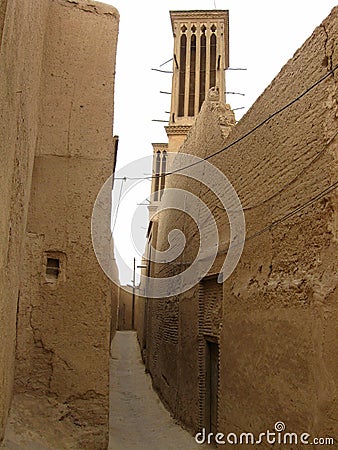 Streets of old city of Yazd, Iran Stock Photo