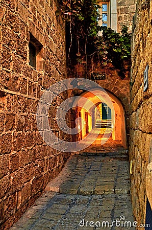 The streets of old Jaffa Stock Photo