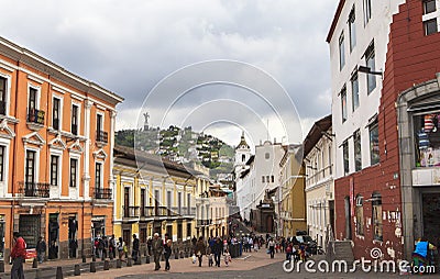 Streets of Quito Central, Ecuador Editorial Stock Photo