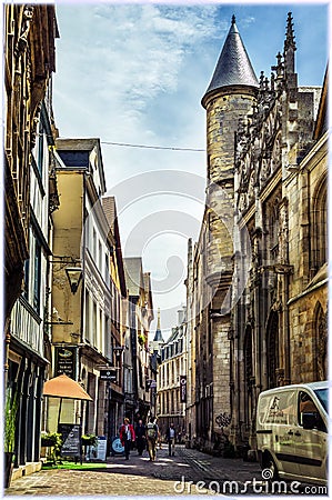 The streets of Rouen, Normandy, France Editorial Stock Photo