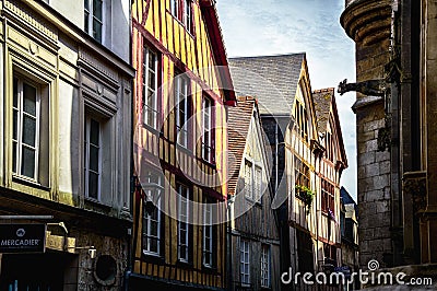 The streets of Rouen, Normandy, France Editorial Stock Photo