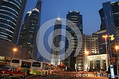 Streets of Shanghai Pudong skyline Editorial Stock Photo