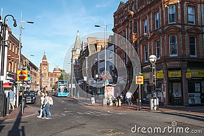 Streets and Town center of the Reading, Berkshire, United Kingdom, England Editorial Stock Photo