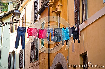 Streets of Trastevere, Rome Stock Photo