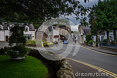 The streets of the village of Dunblane, Stirling , Scotland, United Kingdom Editorial Stock Photo