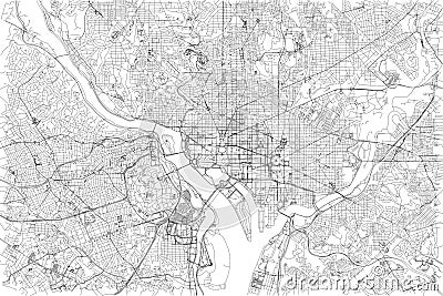 Streets of Washington, city map, United States Vector Illustration