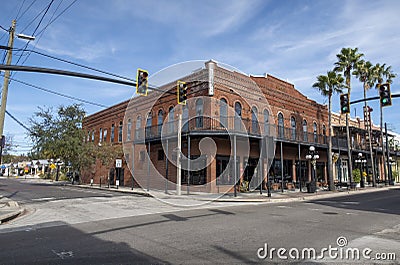 The streets of Ybor City in Tampa, Florida Editorial Stock Photo