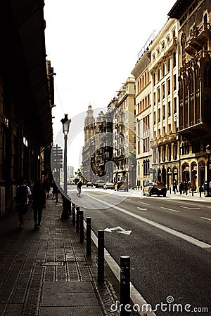 Streetview in Barcellona Editorial Stock Photo