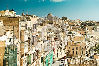 Streetview of Valletta Stock Photo