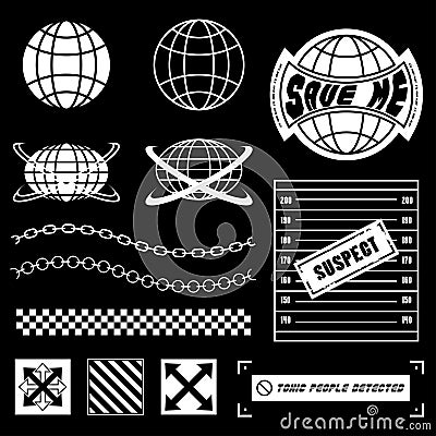 Streetwear urban element, Retro futuristic design Vector Illustration