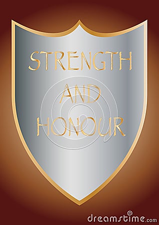 Strength and Honour Shield Stock Photo