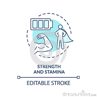 Strength and stamina turquoise concept icon Vector Illustration