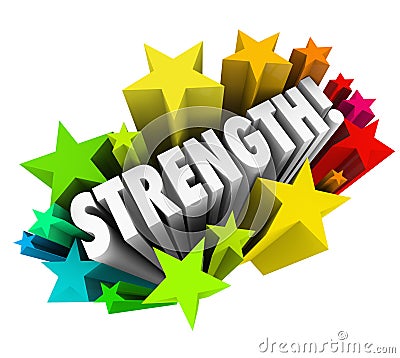 Strength Stars Word Strong Competitive Advantage Stock Photo