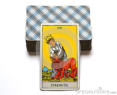 The Strength Tarot Card Brave Strong Self Confidence Stock Photo