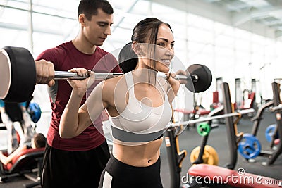 Strength Training with Coach Stock Photo