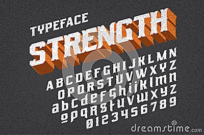 Strength typeface font Vector Illustration