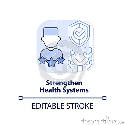 Strengthen health system light blue concept icon Vector Illustration