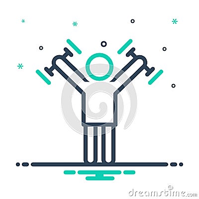 Mix icon for Strengthen, make more forceful and forceful Vector Illustration