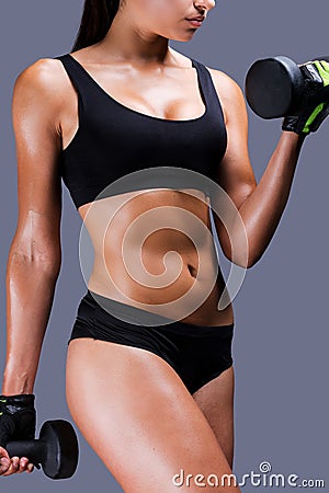 Strengthening her muscles. Stock Photo