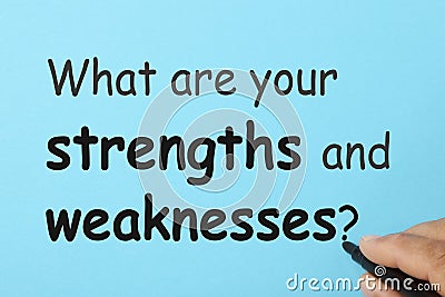Strengths and weaknesses concept Stock Photo