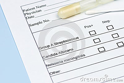 Strep Culture Test Stock Photo