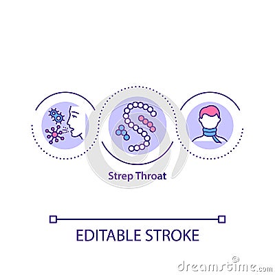 Strep throat concept icon Vector Illustration