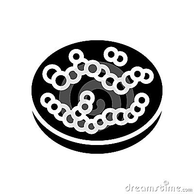 streptococcus bacteria glyph icon vector illustration Vector Illustration