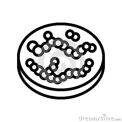 streptococcus bacteria line icon vector illustration Cartoon Illustration