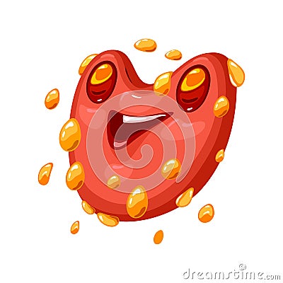 Streptococcus pneumoniae, or pneumococcus is gram-positive, facultative anaerobic bacterium. Vector Illustration