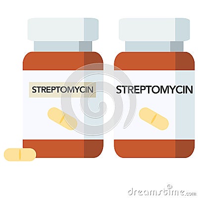 Streptomycin is an antibiotic used to prevent and treat a number of bacterial infections Cartoon Illustration