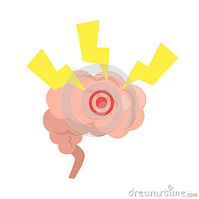 Stress Affecting Human Brain, Internal Organ Stressed With Outside Factors Vector Illustration. Vector Illustration