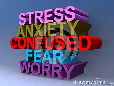 Stress anxiety confused fear worry Stock Photo