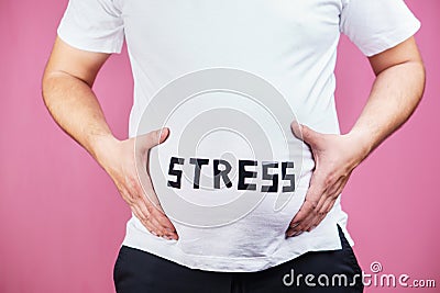 Stress, bulimia, compulsive overeating,weight gain Stock Photo