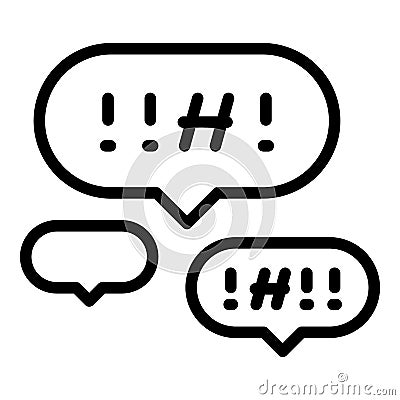 Stress chat icon outline vector. Bully violence Vector Illustration