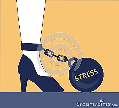 Stress concept. Depression and fear, emotional frustration. Mental disorder Vector Illustration