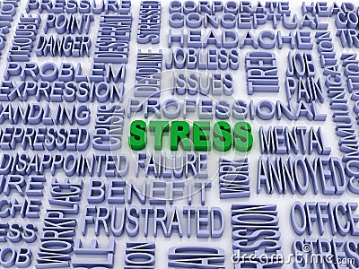 Stress concept (word cloud) Stock Photo