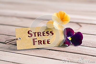 Stress free tag Stock Photo