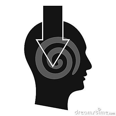 Stress headache icon, simple style Vector Illustration