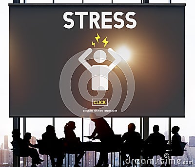 Stress Headache Migraine Panic Tension Unhappy Concept Stock Photo