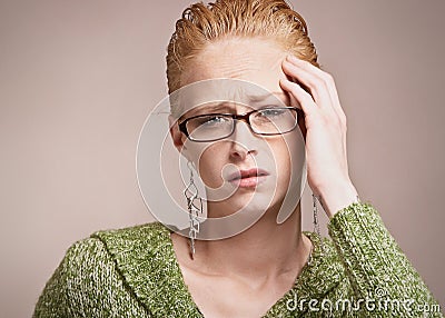 Stress headache Stock Photo