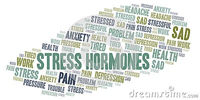 Stress Hormones word cloud Stock Photo