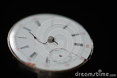 Stress of Impending Deadline Visible on Vintage Pocket Watch Stock Photo