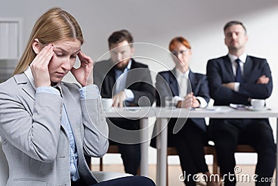 Stress before job interview Stock Photo