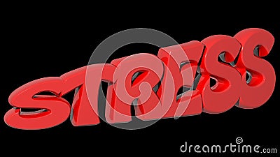 STRESS red 3D write - 3D rendering Stock Photo