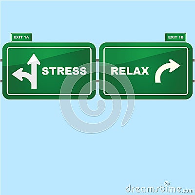 Stress and relax Cartoon Illustration