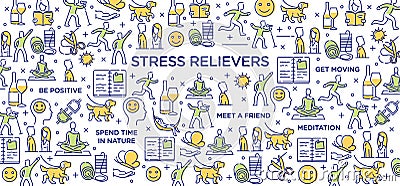 Stress Relievers - Conceptual Image Vector Illustration