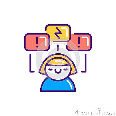 Stress resistance color line icon. Soft skills. Pictogram for web, mobile app, promo. UI UX design element Stock Photo